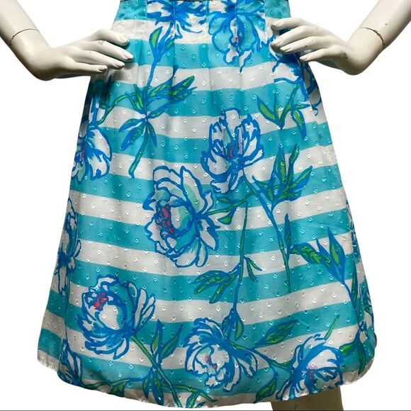 LILLY PULITZER Posey Blue Fit & Flare Dress 8 $228 - Picture 7 of 16